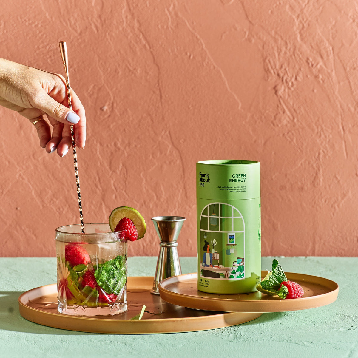 Mocktail recept Iced Green Tea Mojito Frank about tea